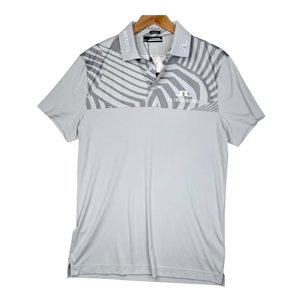 J.Lindeberg Jeff Tour TX Jersey NETJETS Collar golf performance polo medium mens
